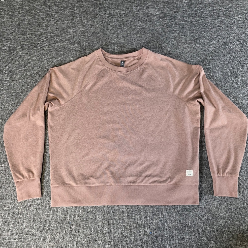 Vuori Halo Crew Sweatshirt Womens XS Dusty Rose DreamKnit Raglan Pullover VW241